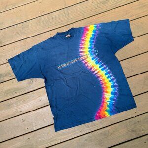 Harley Davidson Blue Tie Dye XL Shirt Dudley Perkins San Francisco